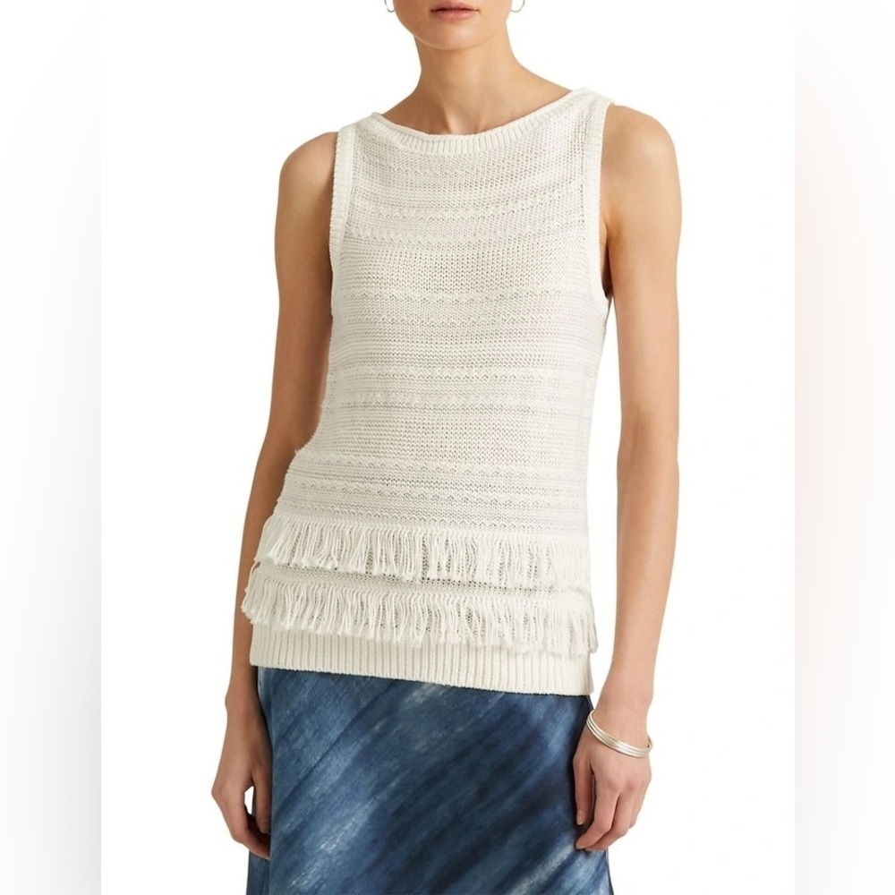 Ralph Lauren White Sleeveless Sweater